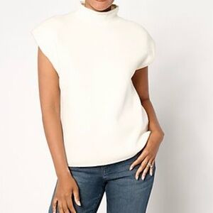 NWOT Me by Jennie Garth Mattie Sweater Vest with Shoulder Pads